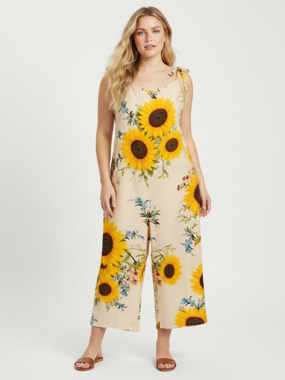 AMAZON Sunflower Cropped Leg Jumpsuit